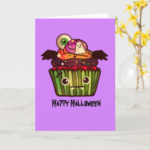 Tarjeta Cupcake espeluznante de Halloween  