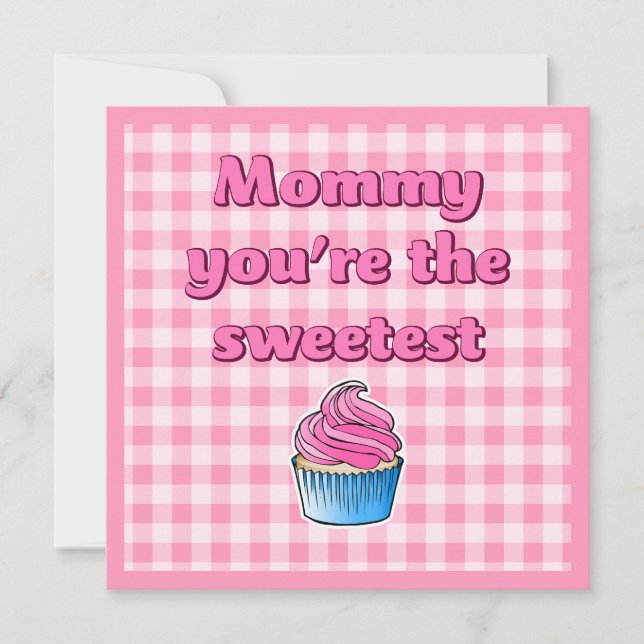 Tarjeta Cupcake Rosa Más Dulce (Anverso)