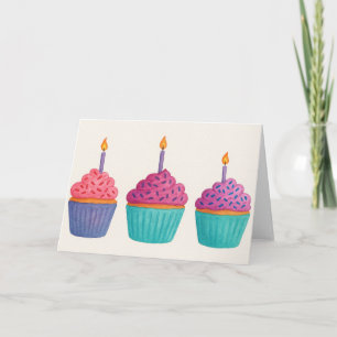 Tarjeta Cupcakes de Acuarela