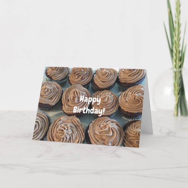 Tarjeta Cupcakes De Chocolate Para Tu Cumpleaños (Anverso)