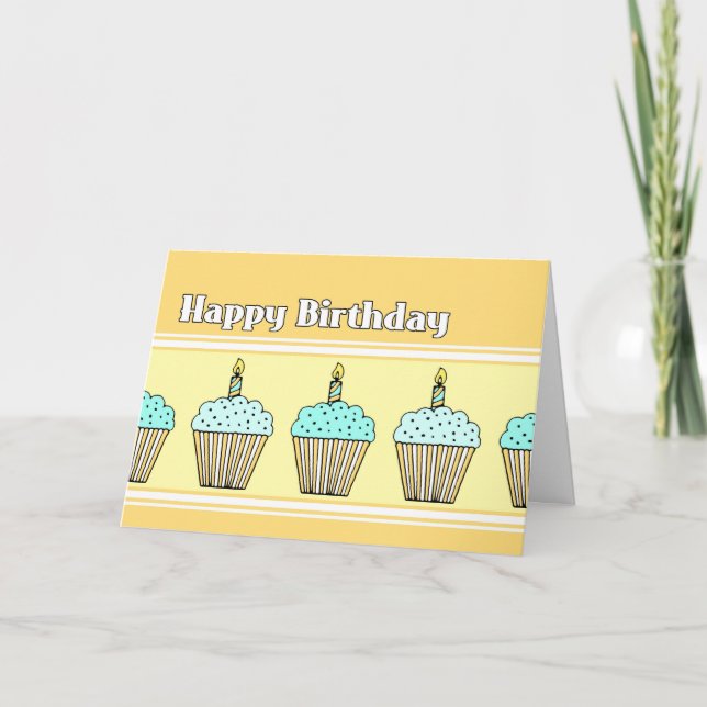 Tarjeta Cupcakes Happy Birday Card (Anverso)
