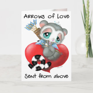 Tarjeta Cupid Lemur with Arrows of Love – Sweet Romantic