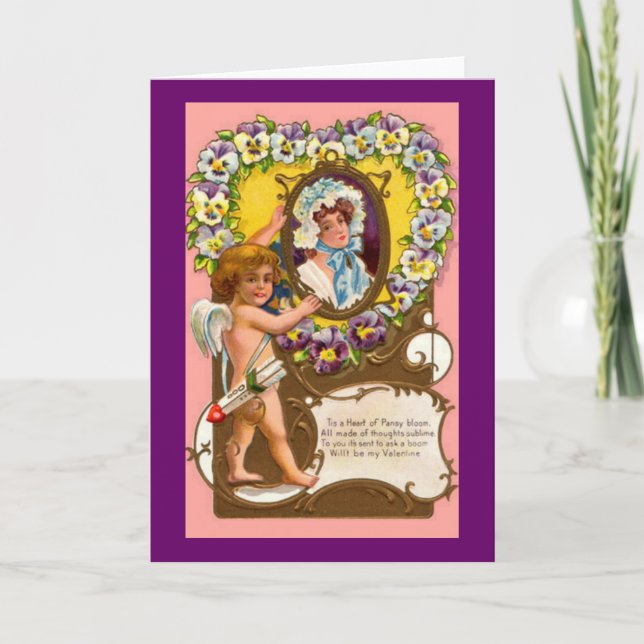 Tarjeta Cupid Vintage Valentine (Anverso)