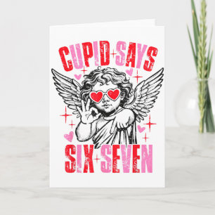 Tarjeta Cúpido Divertido Dice Seis Siete San Valentín 67 H