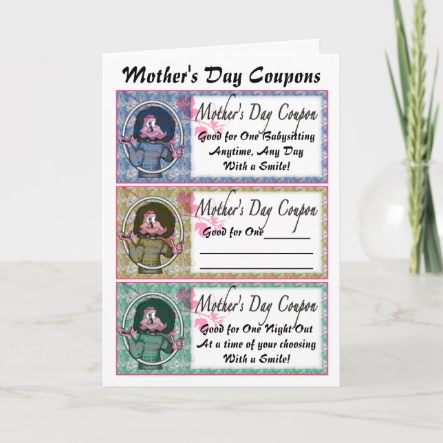 Tarjeta Cupones del día de madre (Anverso)
