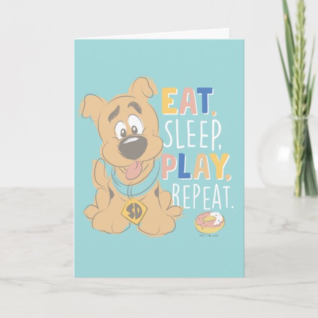 Tarjeta Cuppy Scooby-Doo "Come, duerme, juega, repite" (Anverso)