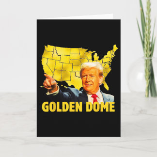 Tarjeta Cúpula Dorada Trump Gran Mapa Americano Patriótico