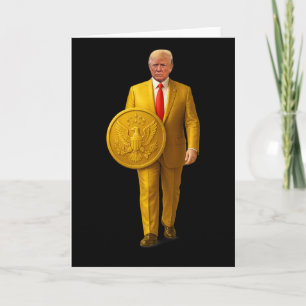 Tarjeta Cúpula Dorada Trump Gran Mapa Americano Patriótico