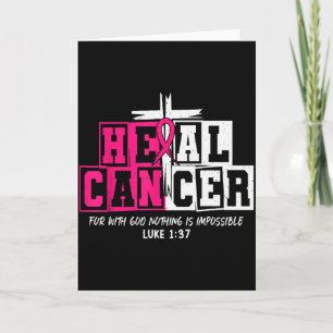 Tarjeta Cura Cáncer Cree Dios Cristiano Conciencia del Cán