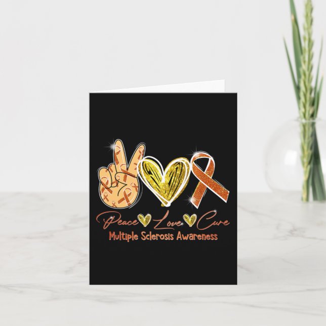 Tarjeta Cura de Amor Esclerosis Múltiple Conciencia Naranj (Anverso)