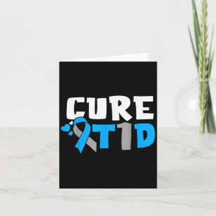 Tarjeta Cura T1d Conciencia de la Diabetes Tipo 1 Cinta Az