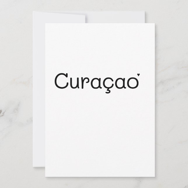 Tarjeta Curaçao - minimalistic typography card (Anverso)
