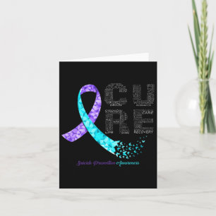 Tarjeta Cure Blue Purple Ribbon Suicidio Prevención Awaren