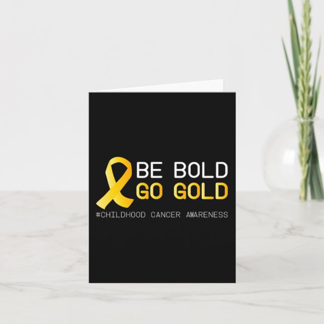 Tarjeta Cure Children Canchood Awareness Golden Ribbon par (Anverso)