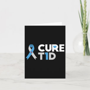 Tarjeta Cure T1d Diabetes Conciencia Tipo 1 Insulina Pancr