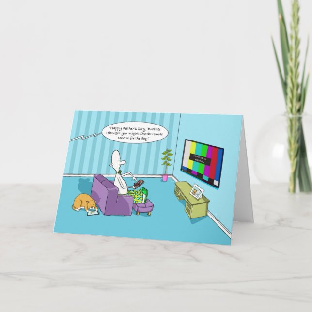 Tarjeta Curiosa broma feliz día del padre con control remo (Anverso)