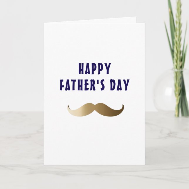 Tarjeta Curioso bigote simple feliz día del padre (Anverso)