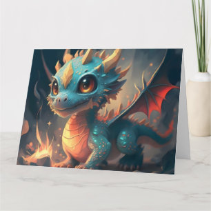 Tarjeta Curioso Blue Chibi Dragon