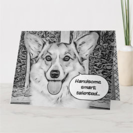Tarjeta Curioso Corgi del Día del Padre
