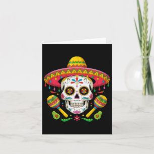 Tarjeta Curioso cráneo Cinco De Mayo Funny con Gorra Sombr
