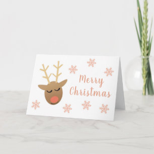 Tarjeta Curioso Feliz Navidad Resto de Oro Rosa