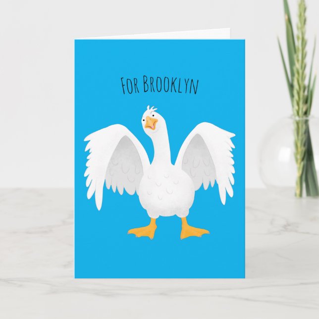 Tarjeta Curioso ilustracion de personalizado ganso domésti (Anverso)