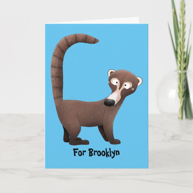 Tarjeta Curioso ilustracion personalizado de coatimundi (Anverso)
