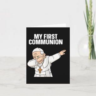 Tarjeta Curioso Papa Dabbing Mi primer regalo de la comuni
