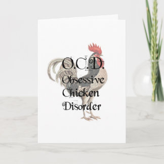 Tarjeta Curioso trastorno obsesivo de pollo por OCD humorí