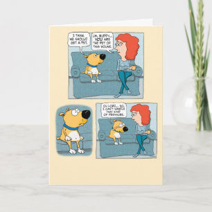 Tarjeta Curioso y divertido cumpleaños de perro estresado