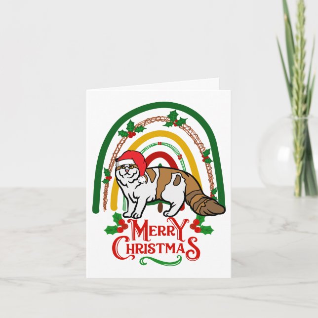 Tarjeta Curl americano Merry Christmas (Anverso)