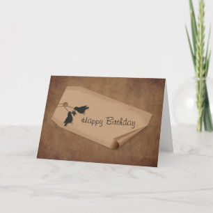 Tarjeta Curl Tag Crows Birday Card