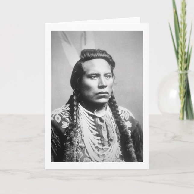 Tarjeta Curley, de la tribu del cuervo, uno de los (Anverso)