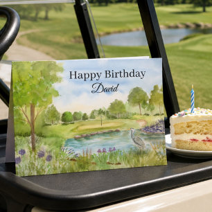 Tarjeta Curso de Golf Feliz Cumpleaños Personalizable con 
