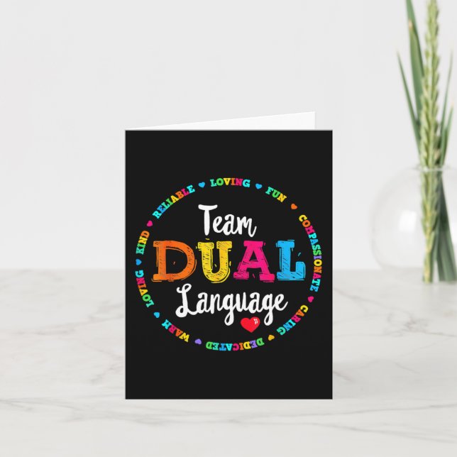 Tarjeta Curso De Vuelta A La Escuela De Enseñanza De Doble (Anverso)