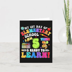 Tarjeta Curso Nuevo Primer Día De Escuela Escolar