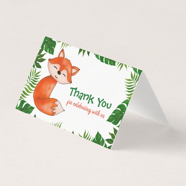 Tarjeta Curte Baby Fox | BABY SHOWER | Gracias (Anverso)