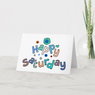 Tarjeta Curte Happy Saturday Week Saludo Expresión de text