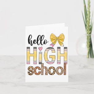Tarjeta Curte Hello High School Animal Print Teacher Back 