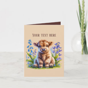 Tarjeta Curte Highland Cow añadir mensaje