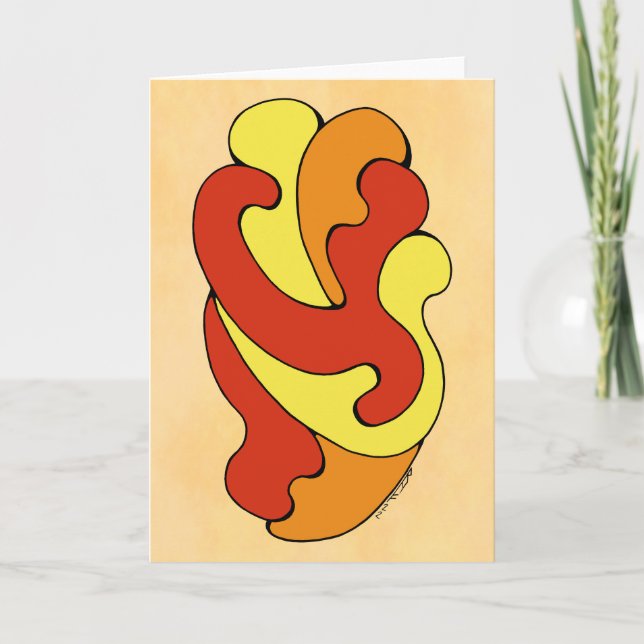 Tarjeta Curvas de abrazo (amarillo, rojo, Naranja) (Anverso)