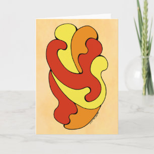 Tarjeta Curvas de abrazo (amarillo, rojo, Naranja)