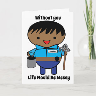 Tarjeta Custodio Janitor Funny Black Personalize
