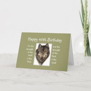 Tarjeta Custom 40th  Birthday Wolf Pack Family Quote