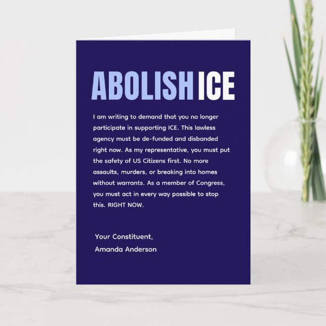 Tarjeta Custom Anti ICE Political Postcard (Anverso)