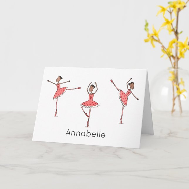 Tarjeta Custom Ballerina Birthday  (flor amarilla)