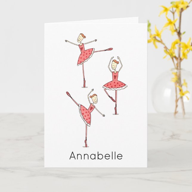 Tarjeta Custom Ballerina Birthday  (flor amarilla)