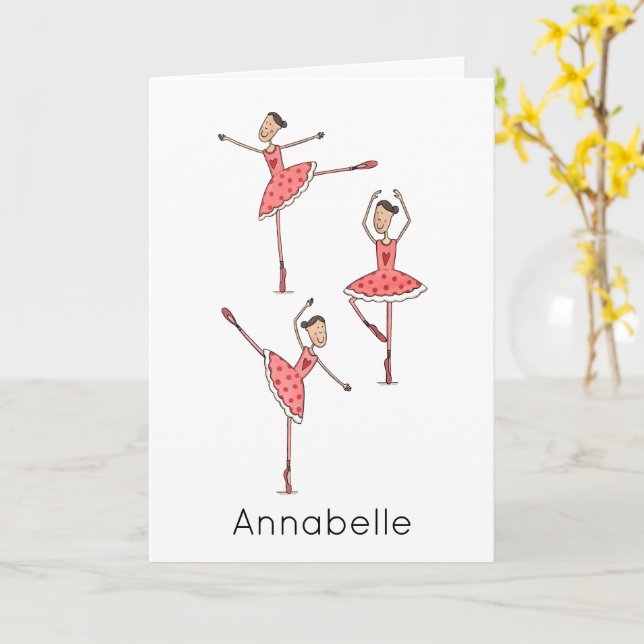 Tarjeta Custom Ballerina Birthday  (flor amarilla)