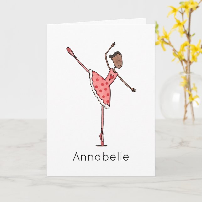 Tarjeta Custom Ballerina Birthday  (flor amarilla)