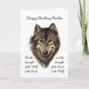 Tarjeta Custom Brother Birthday -Wolf and Pack Quote
